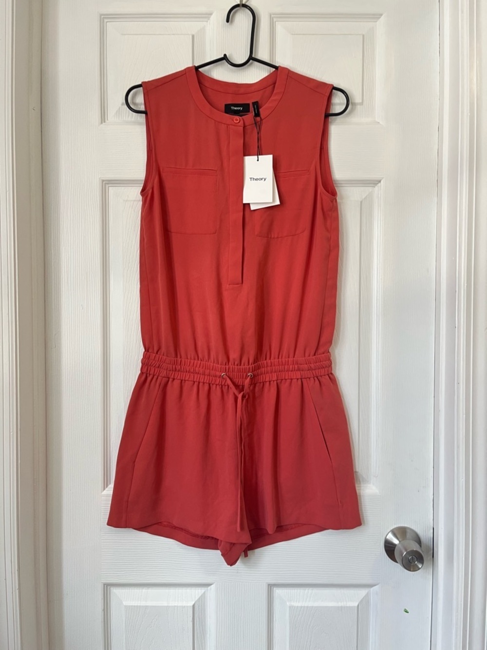 Theory Coral Sleeveless Romper size 4